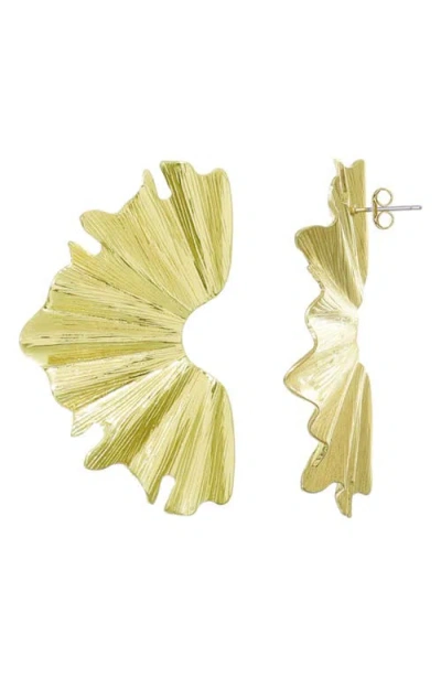 Adornia Plated Wave Statement Earrings In Gold