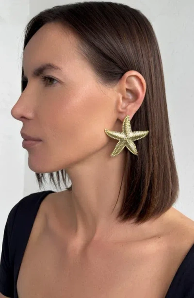 Adornia Gold Plated Oversized Shell Stud Earrings In Gold