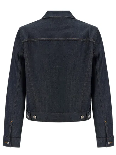 Apc Denim Dion Jacket Chest Pockets Tabs In Blue