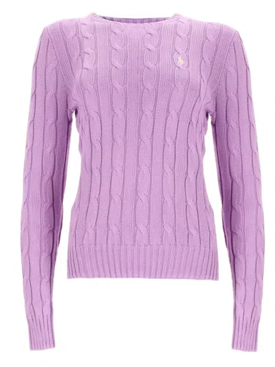 Polo Ralph Lauren Touch Julianna Cable-knit Sweater In Purple