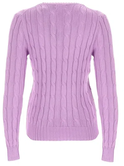 Polo Ralph Lauren Touch Julianna Cable-knit Sweater In Purple