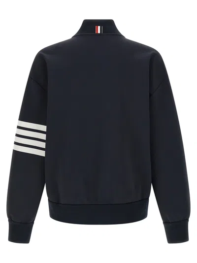 Thom Browne Tech Viscose Bomber Jacket In Blue
