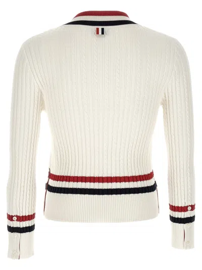 Thom Browne Rwb Intarsia Sweater Sweaters And Cardigans White In White