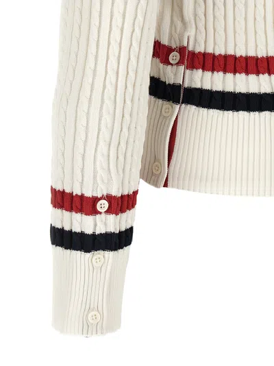 Thom Browne Rwb Intarsia Sweater Sweaters And Cardigans White In White