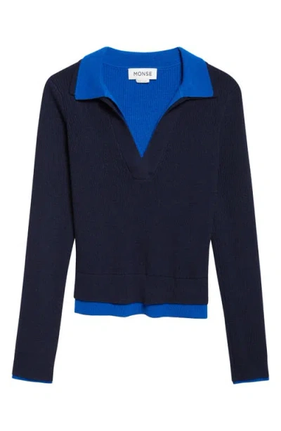 Monse Double Layer Knitted Jumper In Black