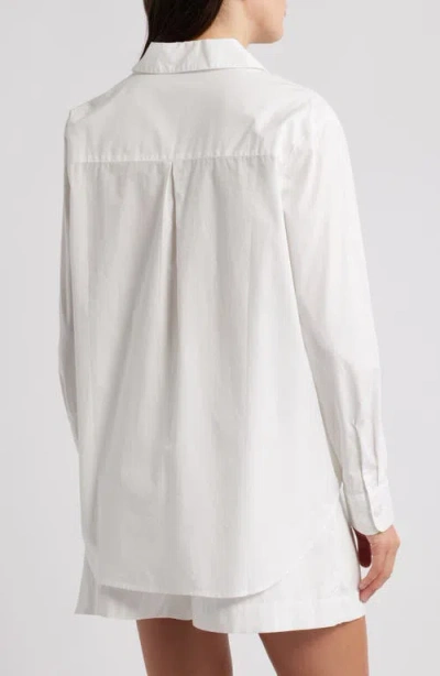 French Connection Alexis Diagonal Yoke Button Front Top In White