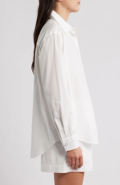 French Connection Alexis Diagonal Yoke Button Front Top In White