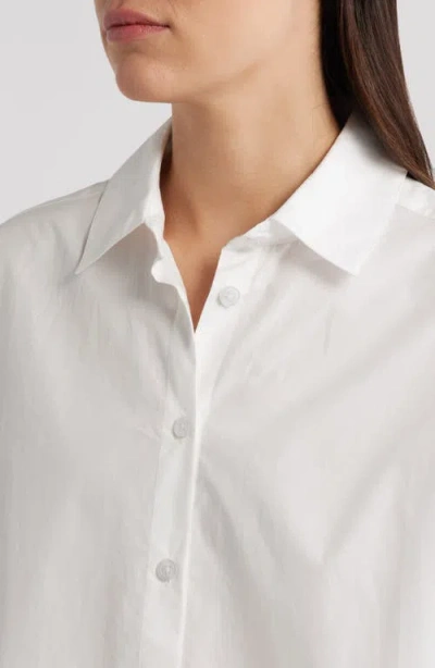 French Connection Alexis Diagonal Yoke Button Front Top In White