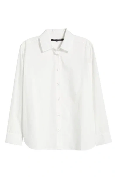 French Connection Alexis Diagonal Yoke Button Front Top In White