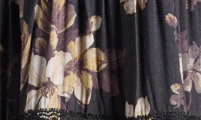 Allsaints Womens Vine Black Talia Floral-print Modal Maxi Skirt