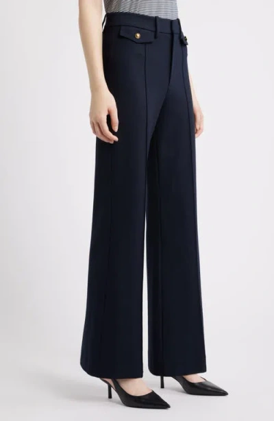 Frame The Modernist High Waist Wide Leg Pants In Blue