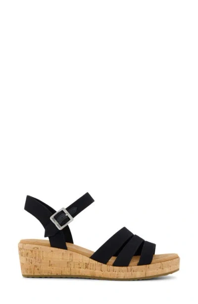 Toms Women's Julia Open Toe Wedge Sandals In Black