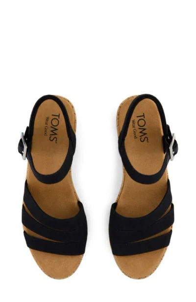 Toms Women's Julia Open Toe Wedge Sandals In Black