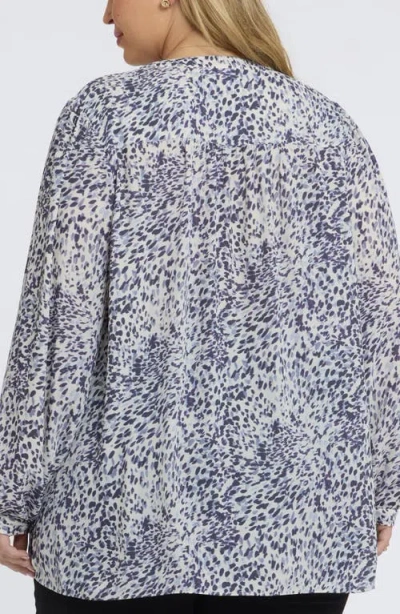 Nydj Plus Size Trinity Split Neck Top In Purple
