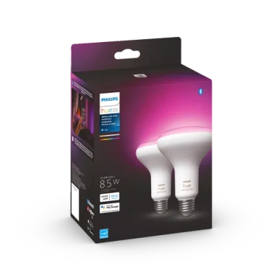 Philips Hue White Color Ambiance Br30 E26 Smart Light Bulbs 2-pack