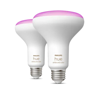 Philips Hue White Color Ambiance Br30 E26 Smart Light Bulbs 2-pack