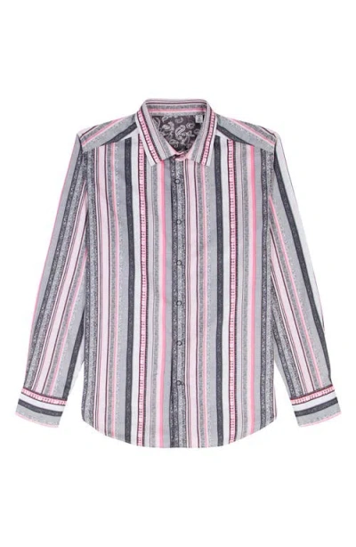 Robert Graham Bramshaw Mixed Stripe Stretch Cotton Button-up Shirt In Pink