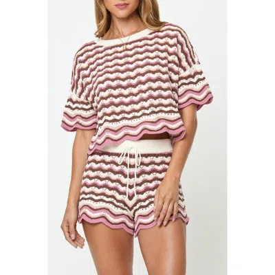 L*space Sunchaser Scalloped Cover Up Crop Top In Multi