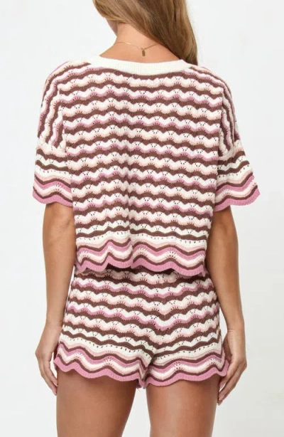 L*space Sunchaser Scalloped Cover Up Crop Top In Multi