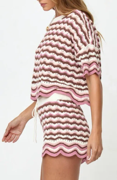 L*space Sunchaser Scalloped Cover Up Crop Top In Multi