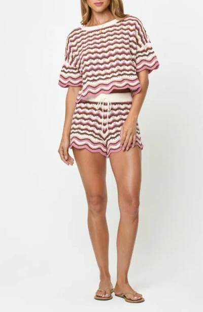 L*space Sunchaser Scalloped Cover Up Crop Top In Multi
