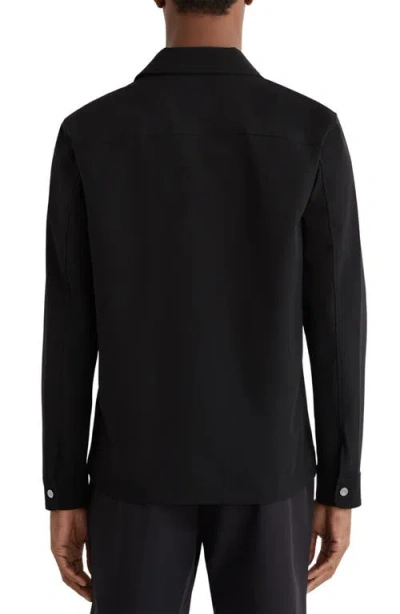 Reiss Black Technical Zip-through Overshirt In Black