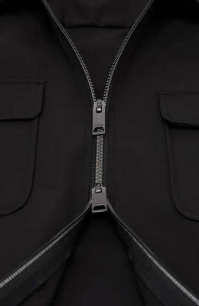 Reiss Black Technical Zip-through Overshirt In Black