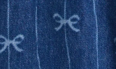 Next Kids' Bow Pattern Denim Overalls In Blue