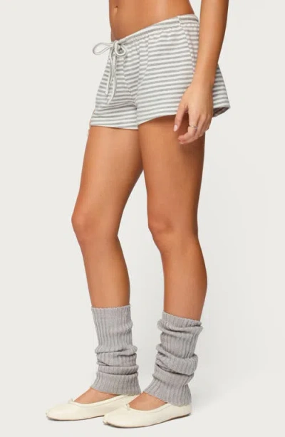 Edikted Jainee Stripe Drawstring Shorts In Blue