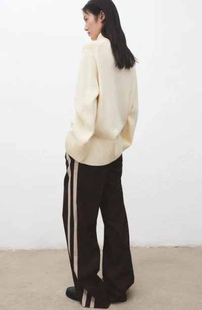 Mango Side Stripe Wide Leg Pants In Multi