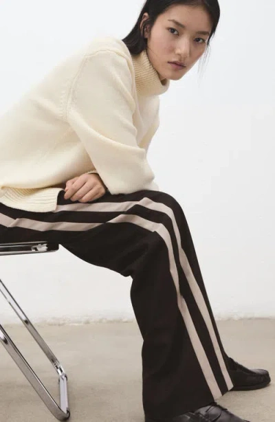 Mango Side Stripe Wide Leg Pants In Multi