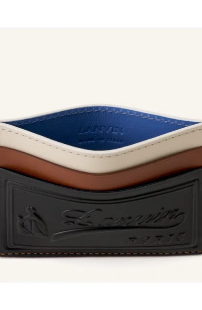 Lanvin Tricolor Leather Card Holder In Multi