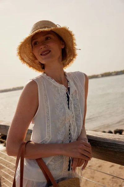 Hat Attack Packable Raffia Bucket Hat In Burgundy