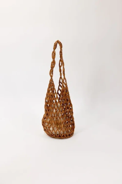 Hat Attack Isla Beaded Mini Bag In Brown