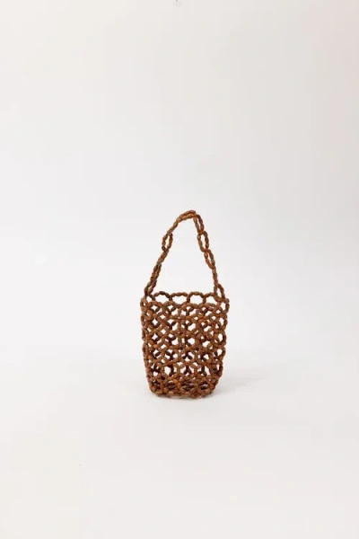 Hat Attack Isla Beaded Mini Bag In Brown