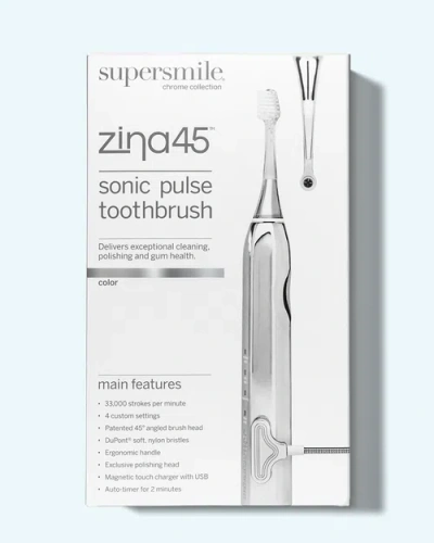 Supersmile Zina45 Sonic Pulse Toothbrush Chrome Silver No Case In Transparent