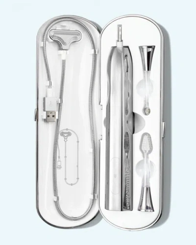 Supersmile Zina45 Sonic Pulse Toothbrush Chrome Silver No Case In Transparent