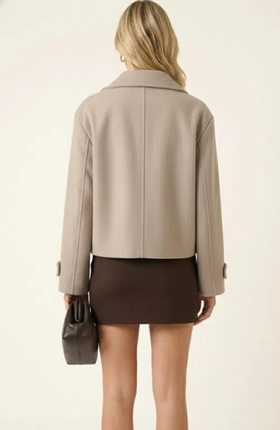 Modenaire Cropped Wool-blend Oversized Collar Jacket In Multi