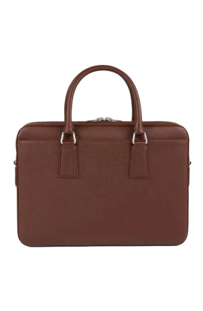 Sandro Reconstituted Leather Briefcase In Brown