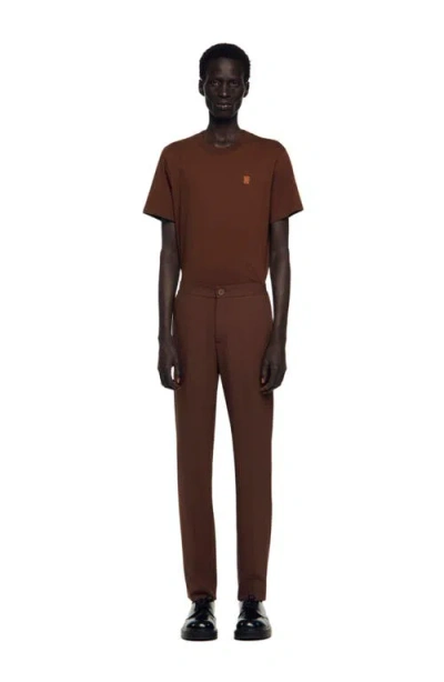 Sandro Regular Washed-effect Jeans In Brown