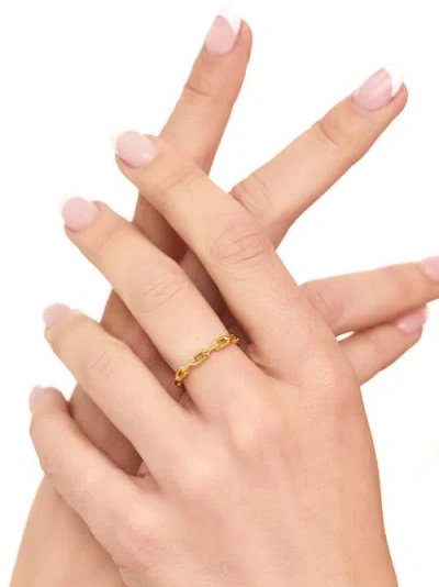 Devata Cable Link Ring In Burgundy