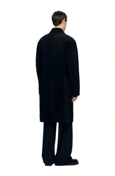 Sandro Oversized Coat With Wing Collar In Black