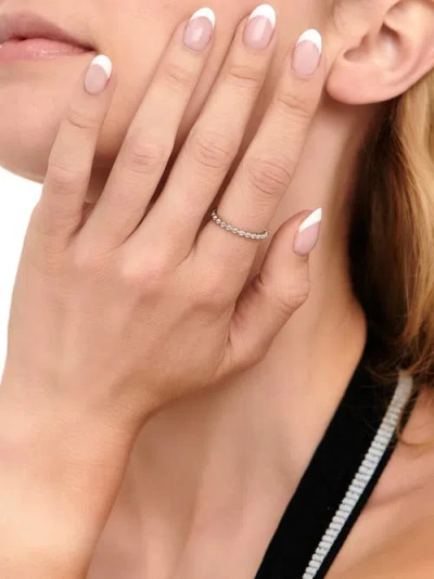 Devata Beaded Ball Ring In Burgundy