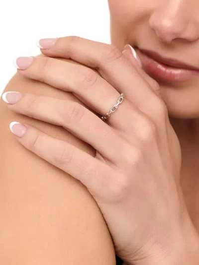 Devata Cable Link Ring In Burgundy