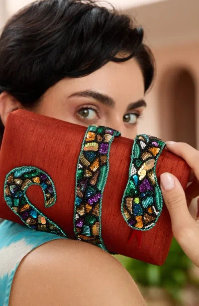 Simitri Kaa Clutch In Orange