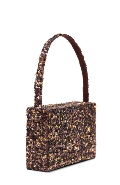Simitri Sequin Box Clutch In Brown