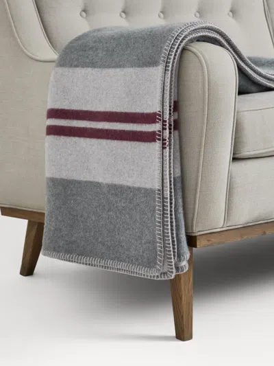 Brunello Cucinelli Striped Double-cloth Throw Blanket In Gray