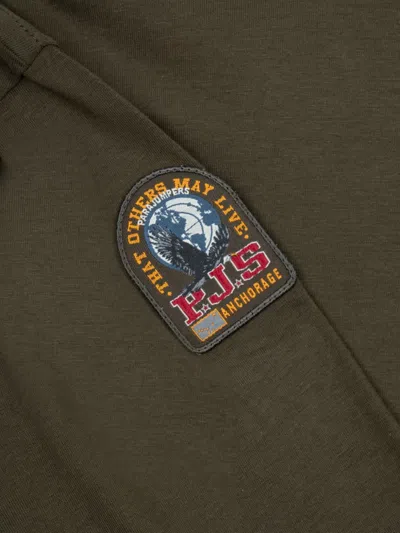 Parajumpers Long-sleeved Patch T-shirt In Green