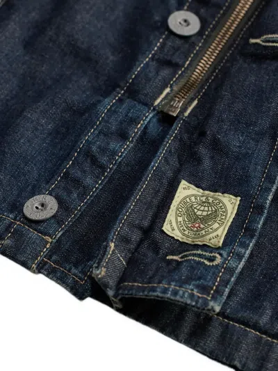 Rrl Buttoned Zip-up Jacket In Blue