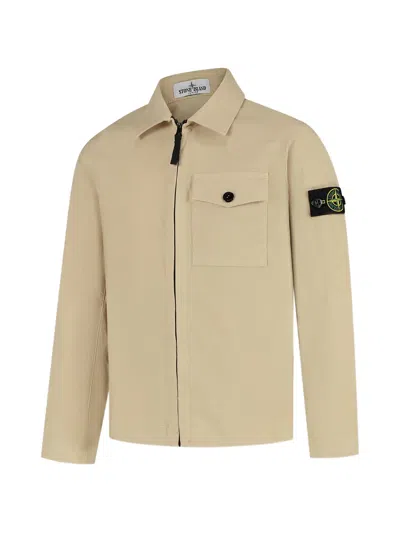 Stone Island Logo-patch Jacket In Neutral
